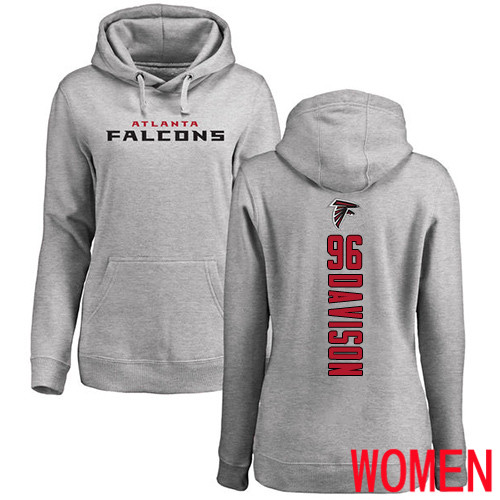 Atlanta Falcons Ash Women Tyeler Davison Backer NFL Football #96 Pullover Hoodie Sweatshirts->nfl t-shirts->Sports Accessory